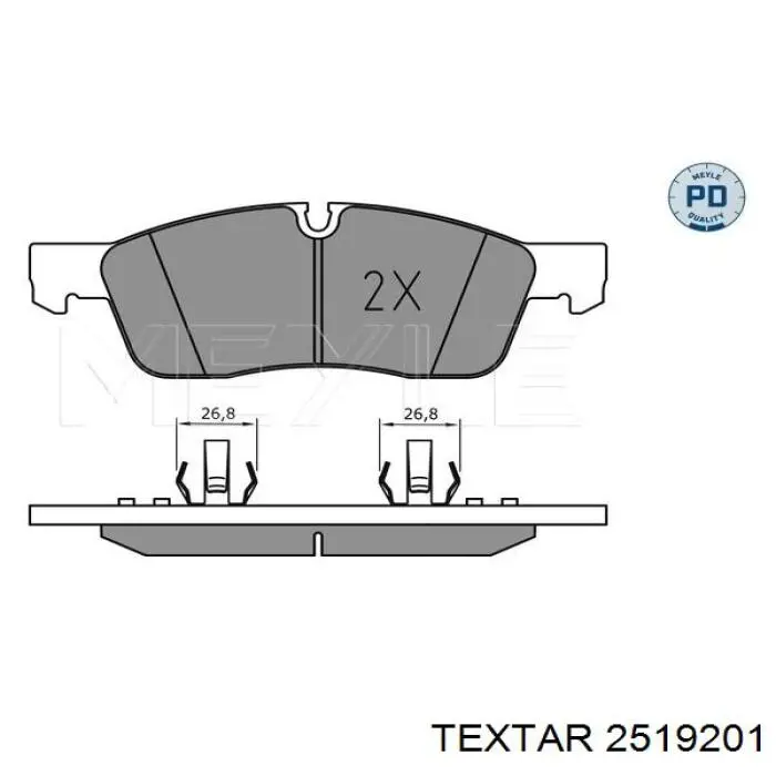 Купити 2519201 Textar Колодки гальмівні передні, дискові