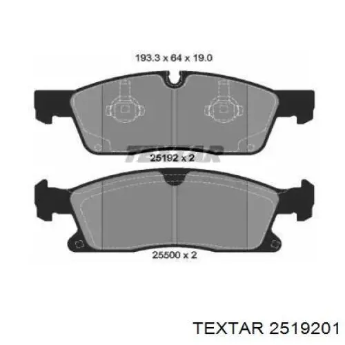 Передні тормозні колодки 2519201 Textar
