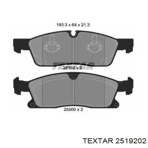 Гальмівні колодки Textar 2519202 ціна, від 81.25 USD