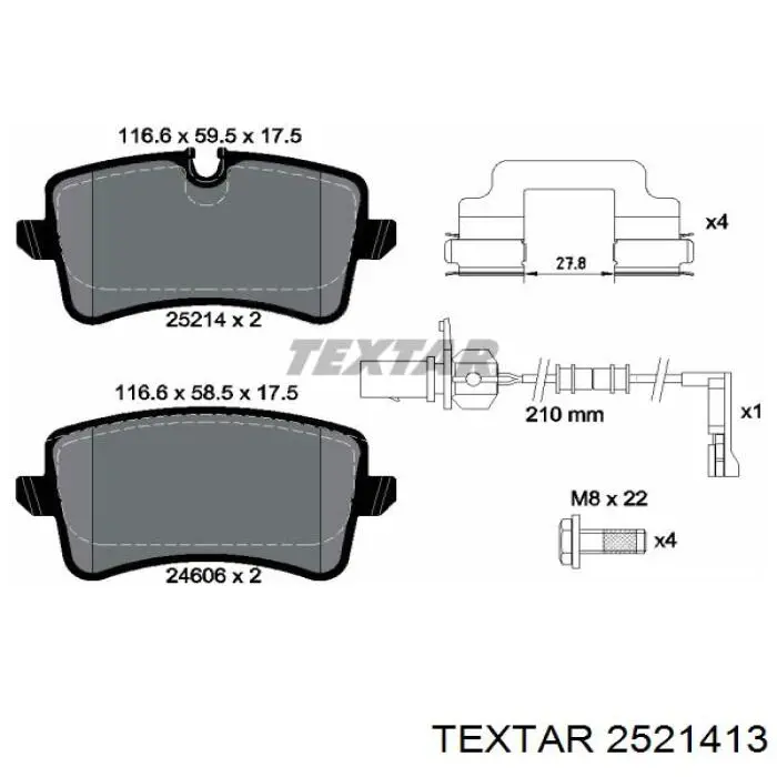 Задні гальмівні колодки Textar 2521413 ціна, від 53.98 USD
