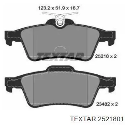 Задні гальмівні колодки 2521801 Textar
