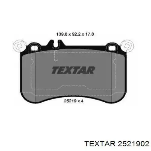 Колодки гальмівні передні, дискові 2521902 Textar