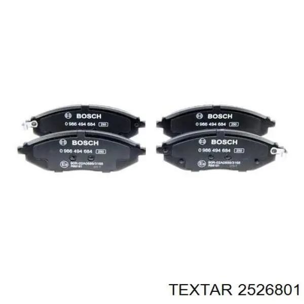 Передні тормозні колодки 2526801 Textar