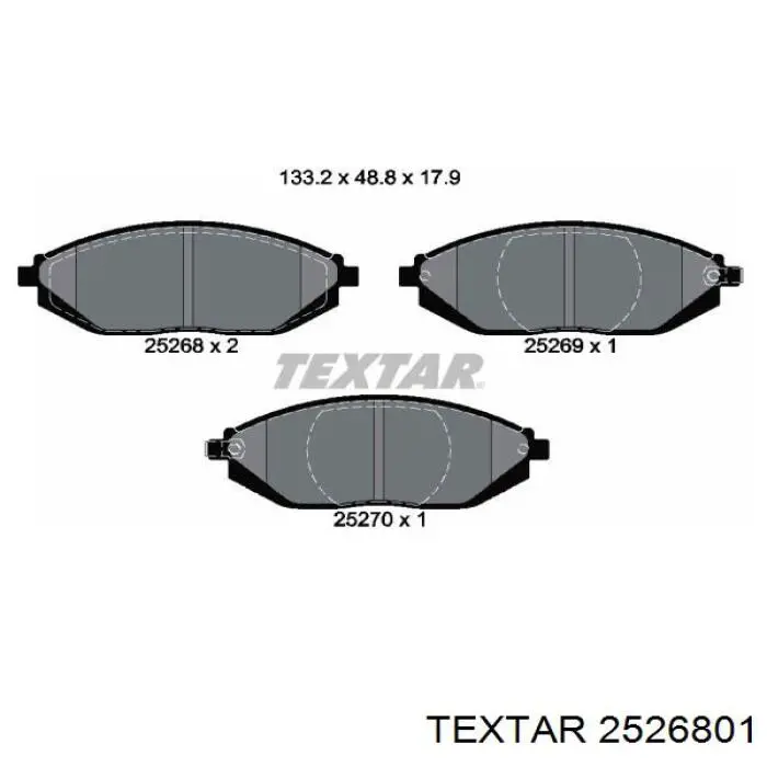 Колодки гальмівні передні, дискові 2526801 Textar