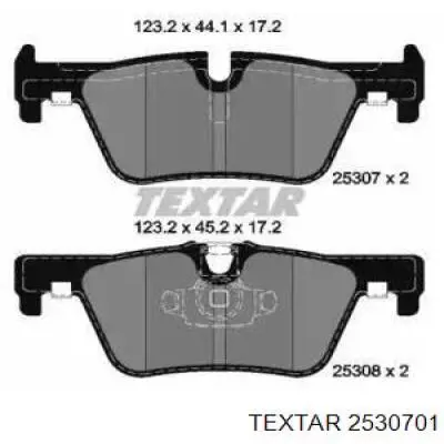 Колодки гальмові задні, дискові 2530701 Textar