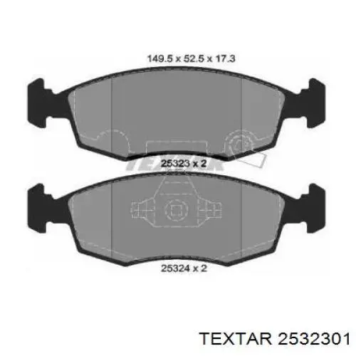 2532301 Textar Передні гальмівні колодки