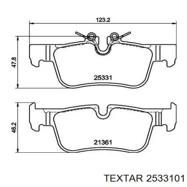 Купити 2533101 Textar Задні колодки