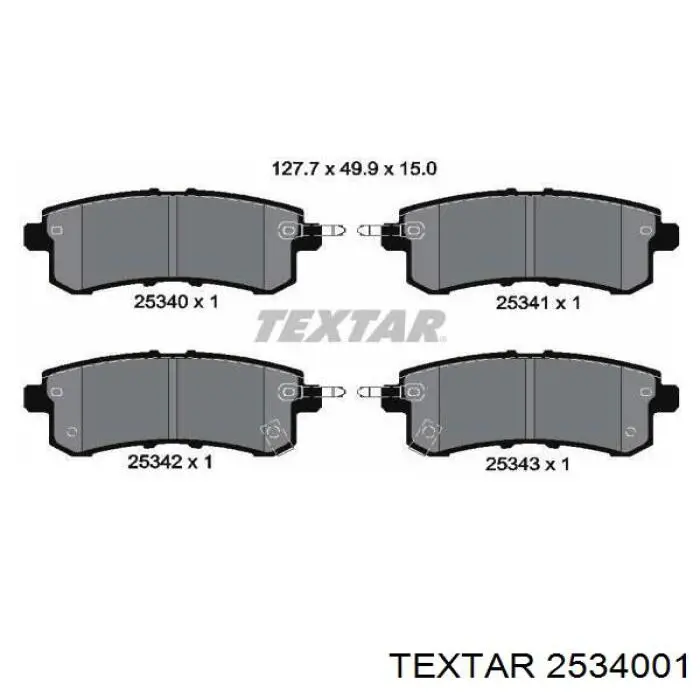 Купити 2534001 Textar Задні колодки