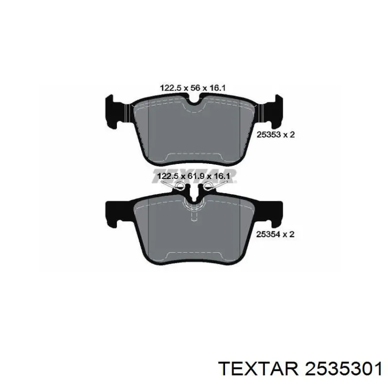 2535301 Textar Колодки гальмівні задні, дискові