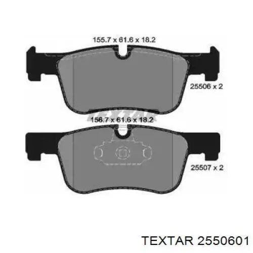Гальмівні колодки Textar 2550601 ціна, від 71.58 USD