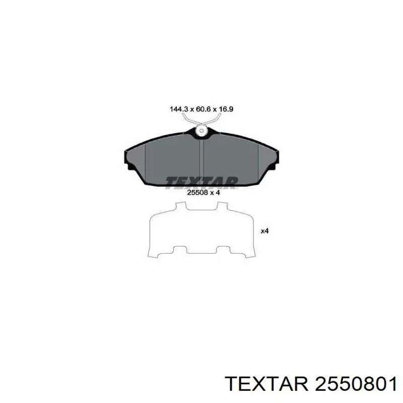 Колодки гальмівні передні, дискові 2550801 Textar