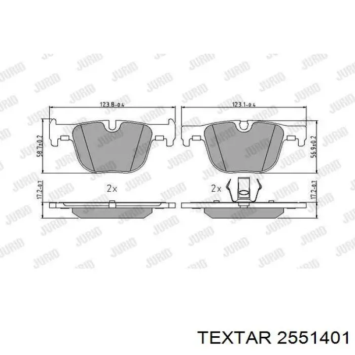 Задні гальмівні колодки 2551401 Textar