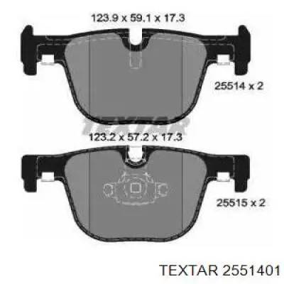 Задні дискові колодки Textar 2551401