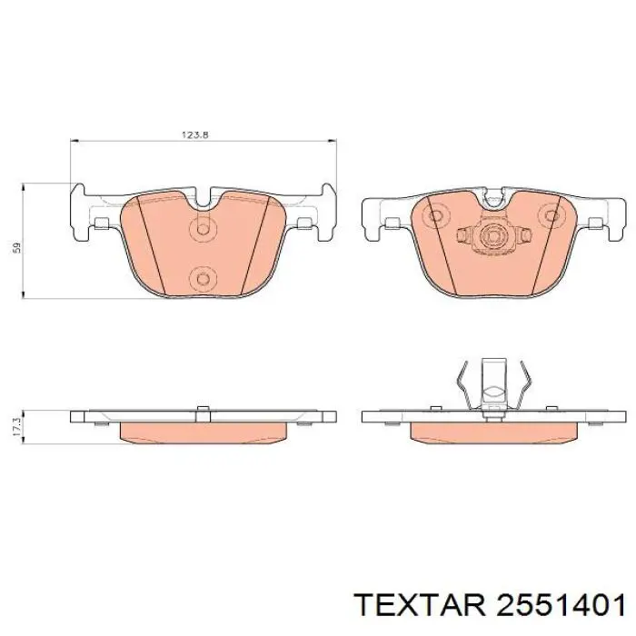 2551401 Textar колодки гальмові задні, дискові