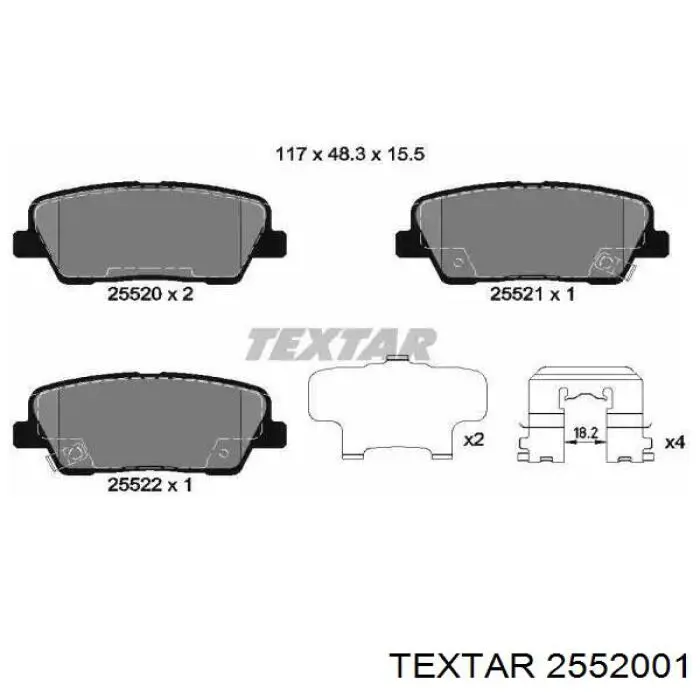 Купити 2552001 Textar Задні колодки