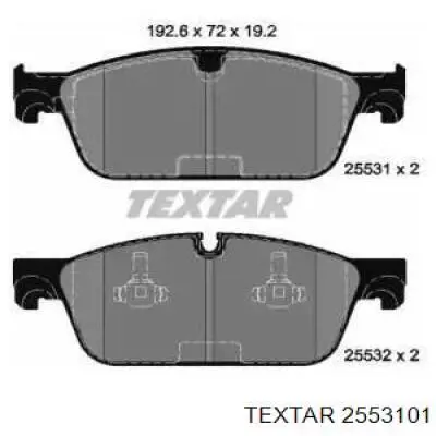 Колодки гальмівні передні, дискові 2553101 Textar