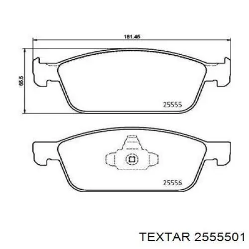 Колодки гальмівні передні, дискові 2555501 Textar