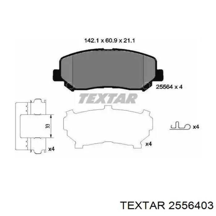 Купити 2556403 Textar Колодки гальмівні передні, дискові
