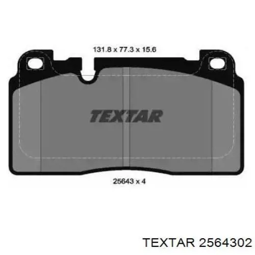 2564302 Textar Передні гальмівні колодки