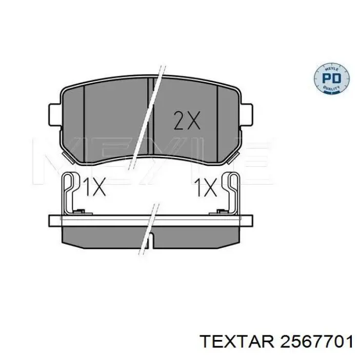 Задні гальмівні колодки Textar 2567701 ціна, від 16.85 USD