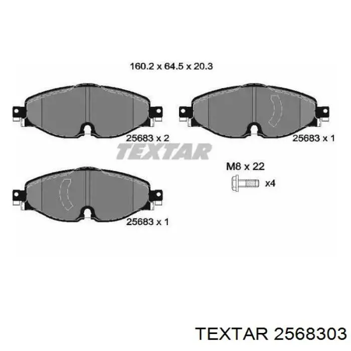Гальмівні колодки Textar 2568303 ціна, від 46.08 USD