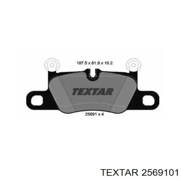 Колодки гальмові задні, дискові 2569101 Textar