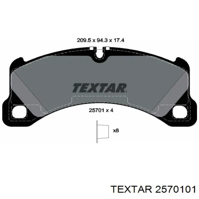 Гальмівні колодки Textar 2570101 ціна, від 116.66 USD