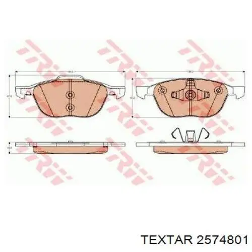 Гальмівні колодки Textar 2574801 ціна, від 28.90 USD