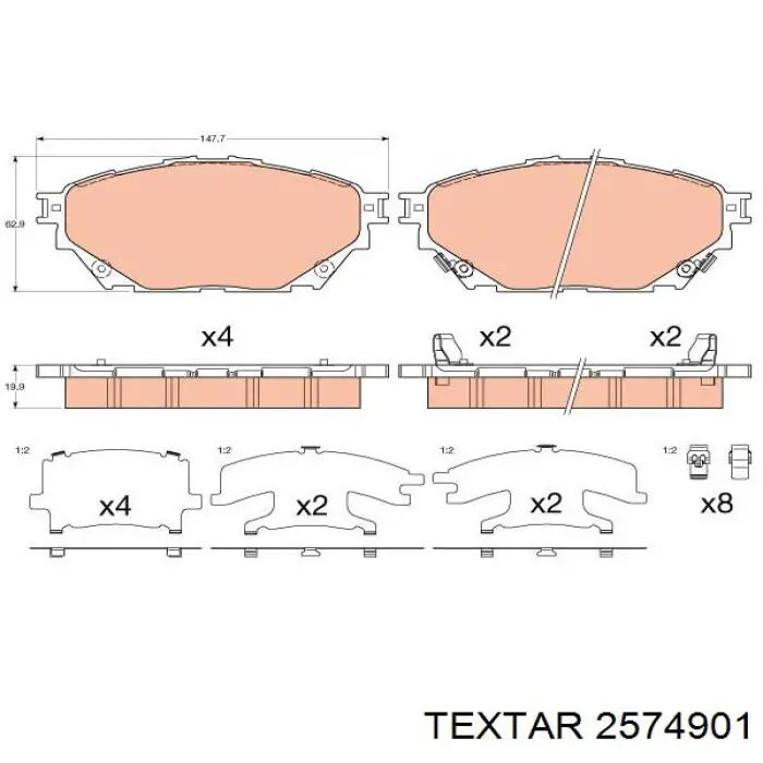 Колодки гальмівні передні, дискові 2574901 Textar