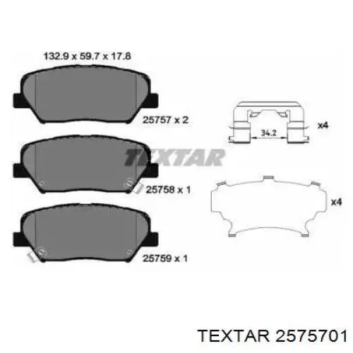 Тормозні колодки Textar 2575701