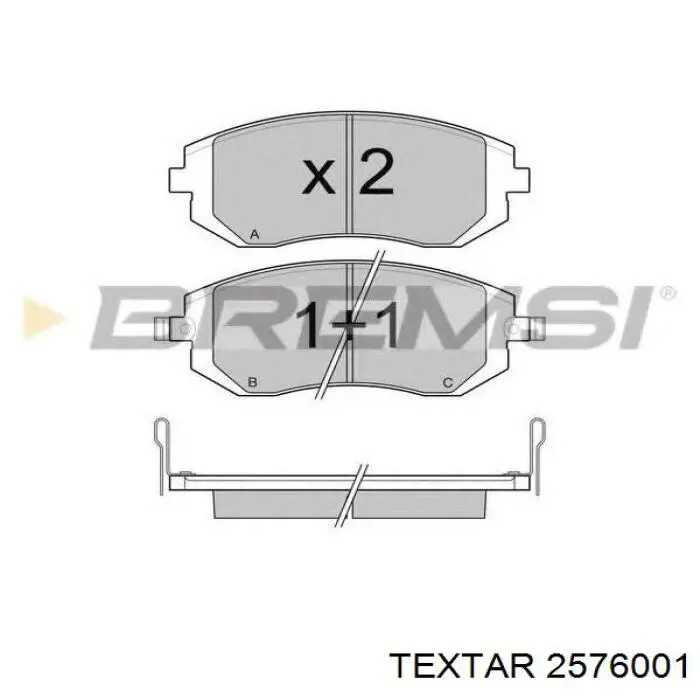 Купити 2576001 Textar Колодки гальмівні передні, дискові