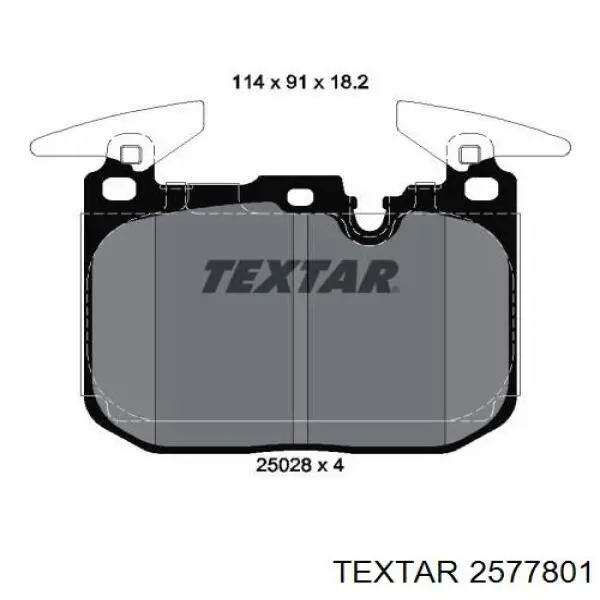 Задні гальмівні колодки Textar 2577801 ціна, від 19.21 USD