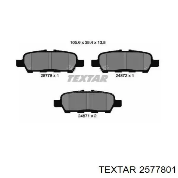 Купити 2577801 Textar Задні колодки