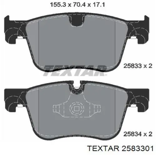 Гальмівні колодки Textar 2583301 ціна, від 41.15 USD