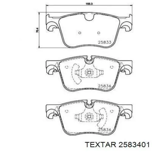 Купити 2583401 Textar Колодки гальмівні передні, дискові
