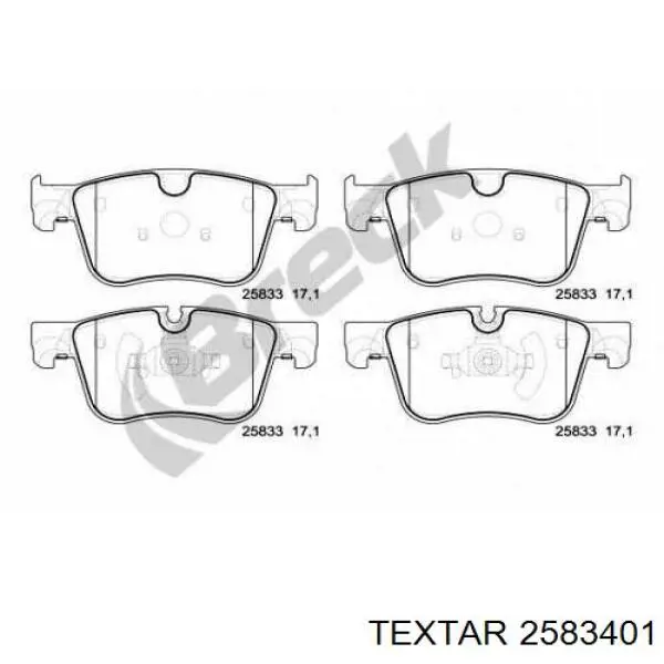 Гальмівні колодки Textar 2583401 ціна, від 48.87 USD
