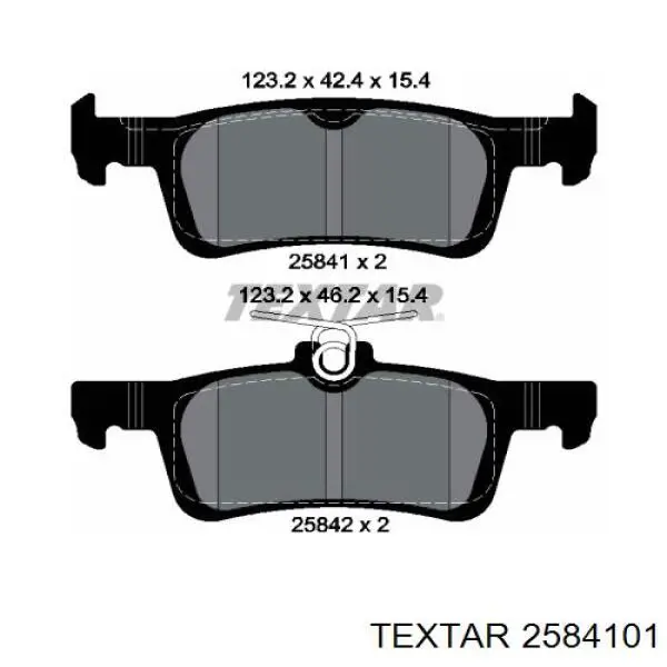 Колодки гальмові задні, дискові 2584101 Textar