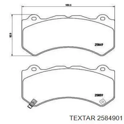 Купити 2584901 Textar Колодки гальмівні передні, дискові