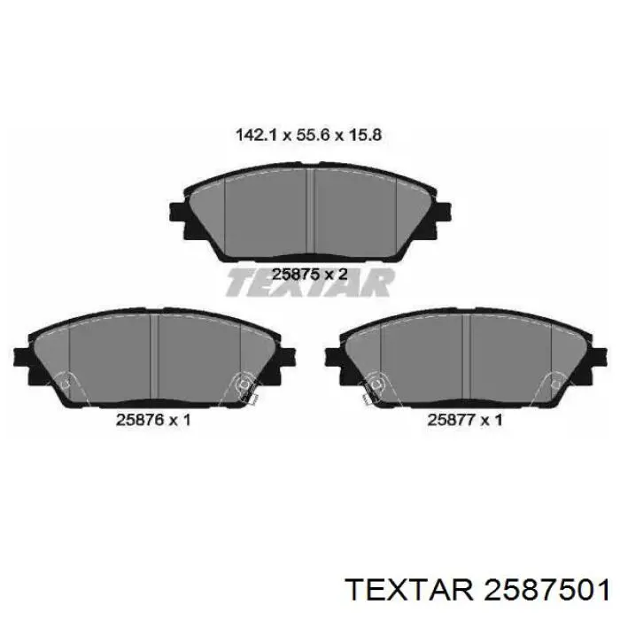 Гальмівні колодки Textar 2587501 ціна, від 24.53 USD