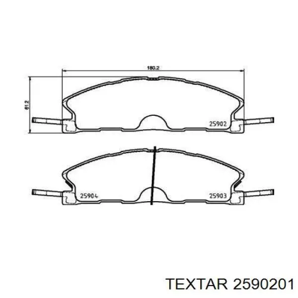 Гальмівні колодки Textar 2590201 ціна, від 67.30 USD