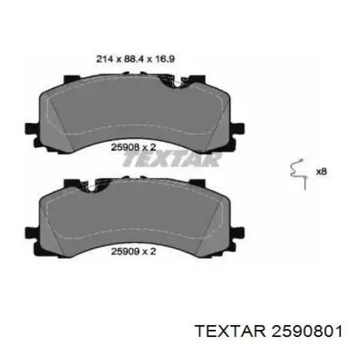 Гальмівні колодки Textar 2590801 ціна, від 186.17 USD