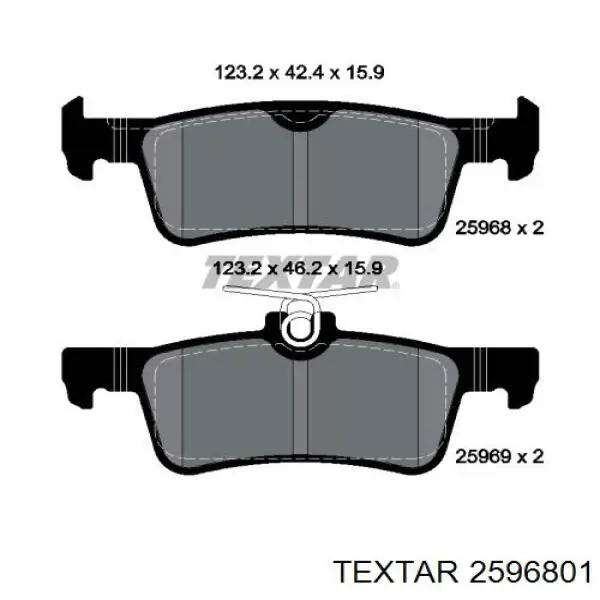 Колодки гальмові задні, дискові 2596801 Textar