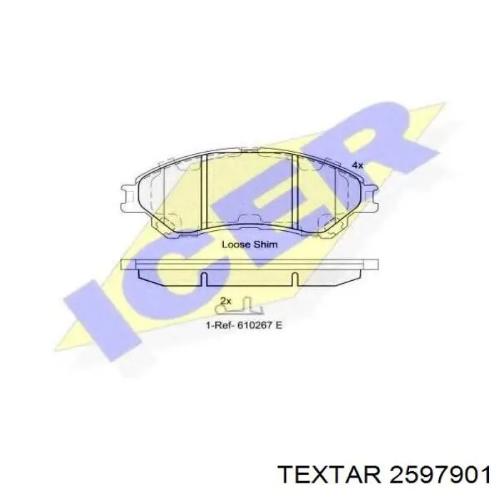 Передні тормозні колодки 2597901 Textar