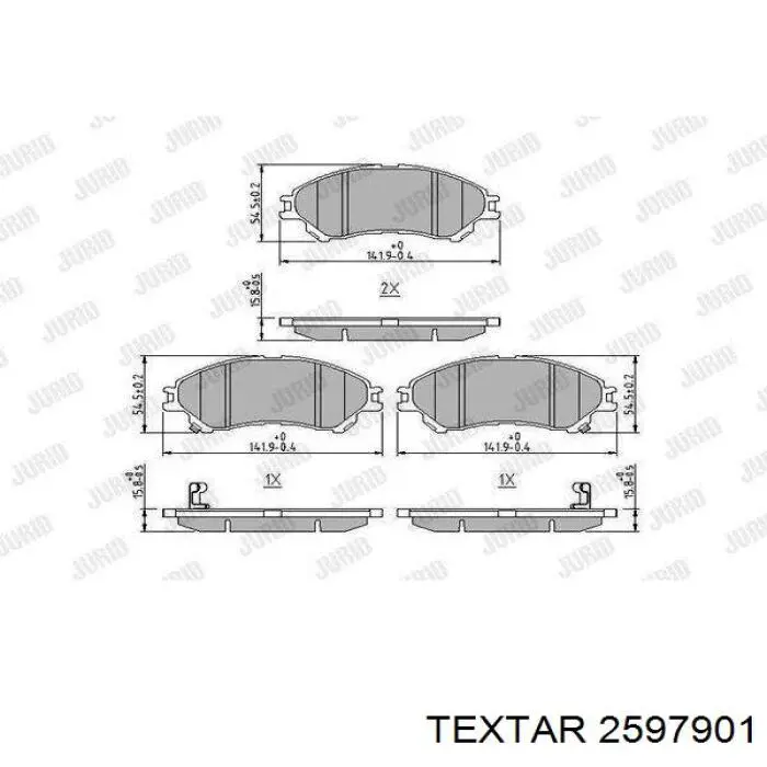 Купити 2597901 Textar Колодки гальмівні передні, дискові