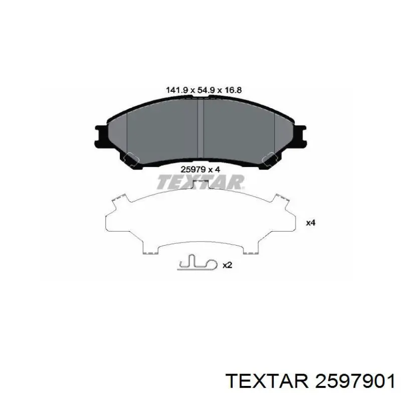 Колодки гальмівні передні, дискові 2597901 Textar