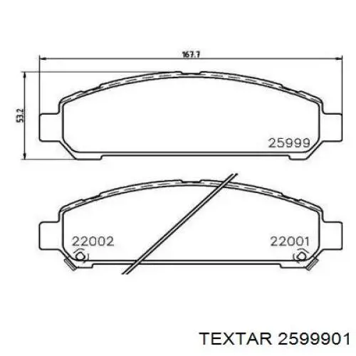 Купити 2599901 Textar Колодки гальмівні передні, дискові
