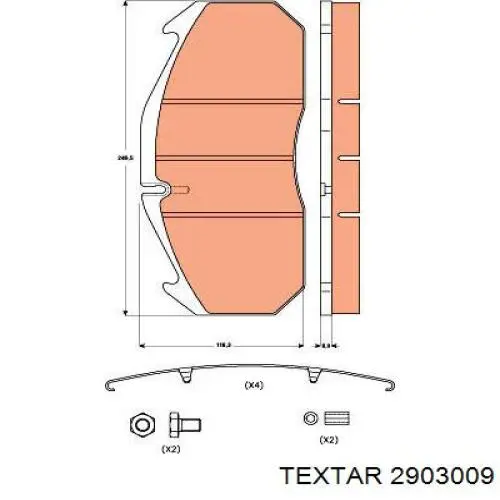 2903009 Textar колодки гальмівні передні, дискові