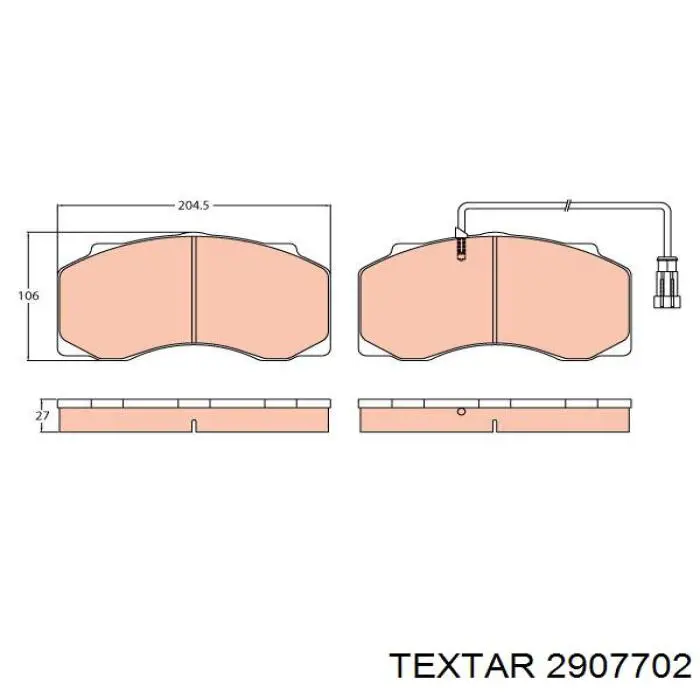 Гальмівні колодки Textar 2907702 ціна, від 106.15 USD