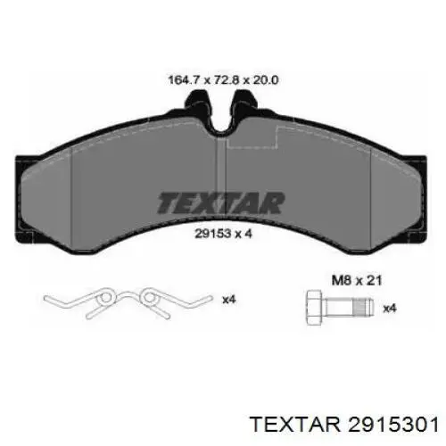Гальмівні колодки Textar 2915301 ціна, від 22.50 USD
