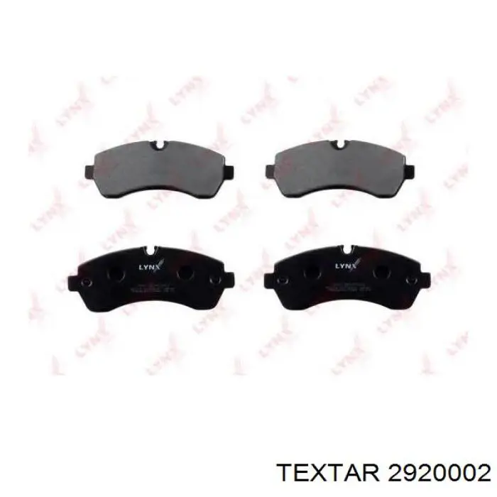Передні тормозні колодки 2920002 Textar